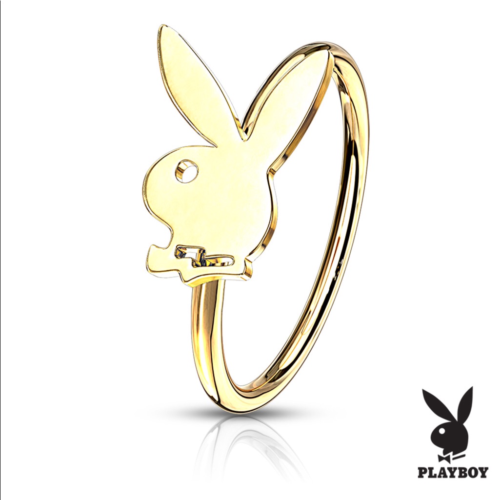5 Pcs Playboy Bunny Surgical Steel Hoop Nose Rings